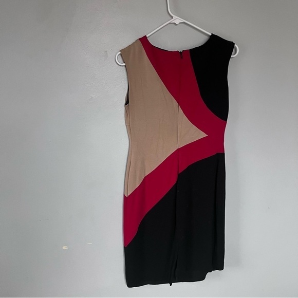 Alfani Colorblock Sleeveless Shift Knee Length Dress Black Red XS Small 2 - Picture 7 of 9
